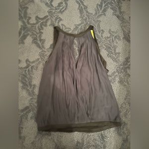 Ramy Brook Navy and Black Trimmed Silk Top